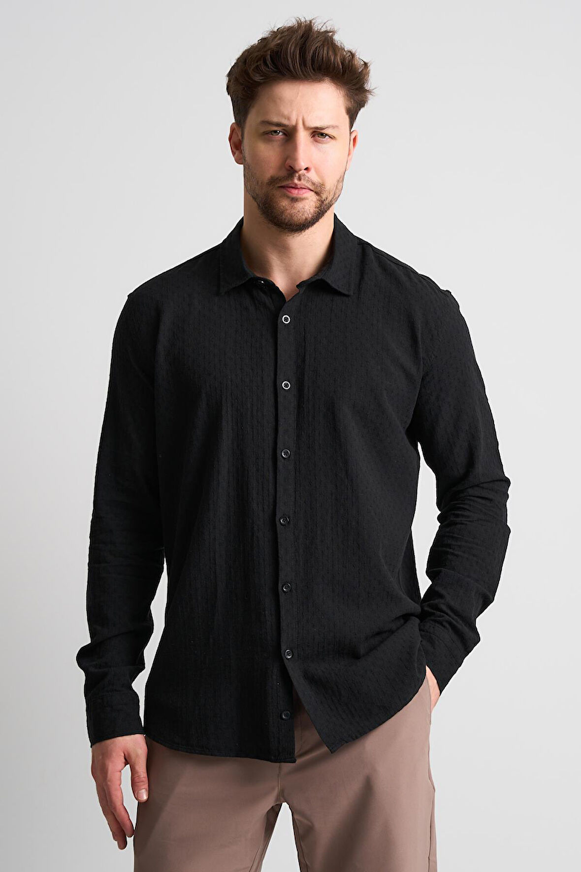 ALEXANDERGARDI Dokulu Erkek Keten Gömlek