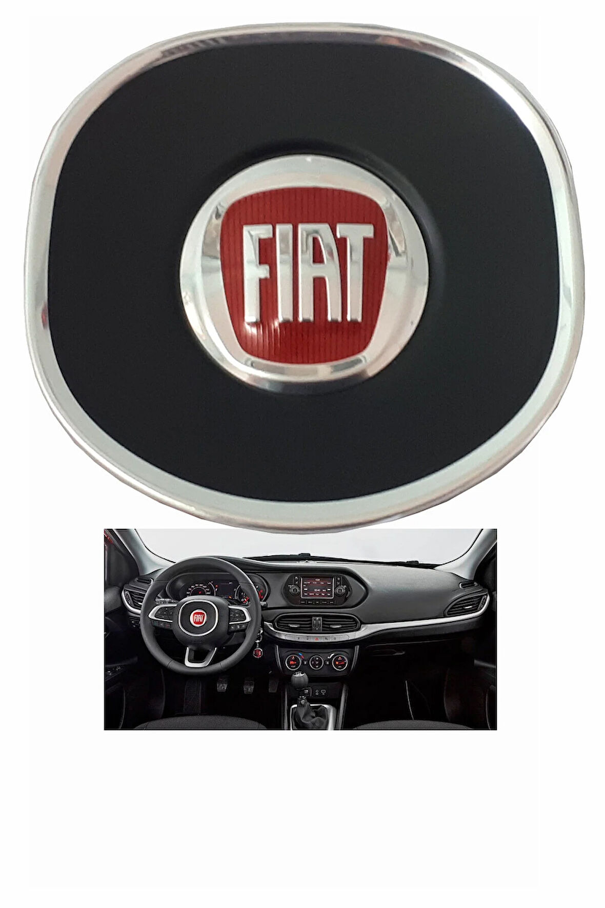 FİAT EGEA DİREKSİYON GÖBEK LOGOSU KAPAK AMBLEMİ (EGEA CROSS'A UYMAZ)