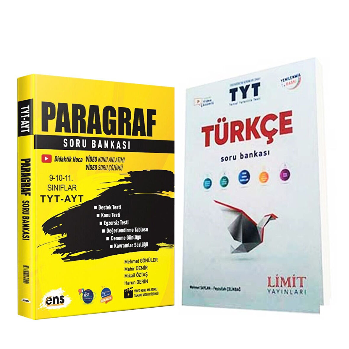 Limit TYT Türkçe ve ENS TYT AYT Paragraf Soru Bankası Seti 2 Kitap