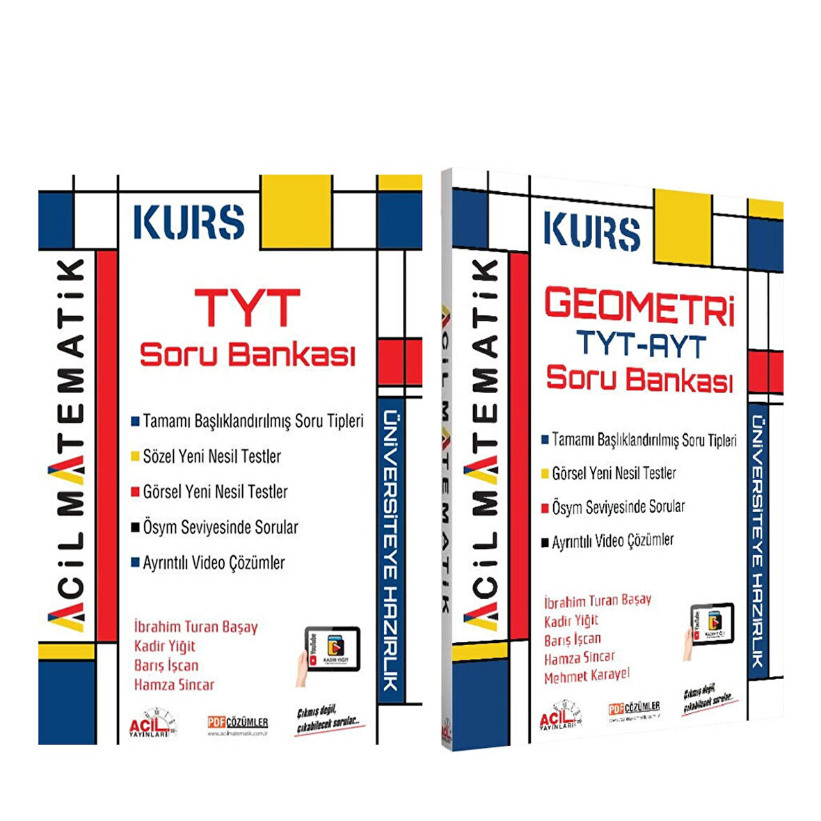 Acil Yayınları TYT Matematik ve Geometri Soru Bankası Seti 2 Kitap