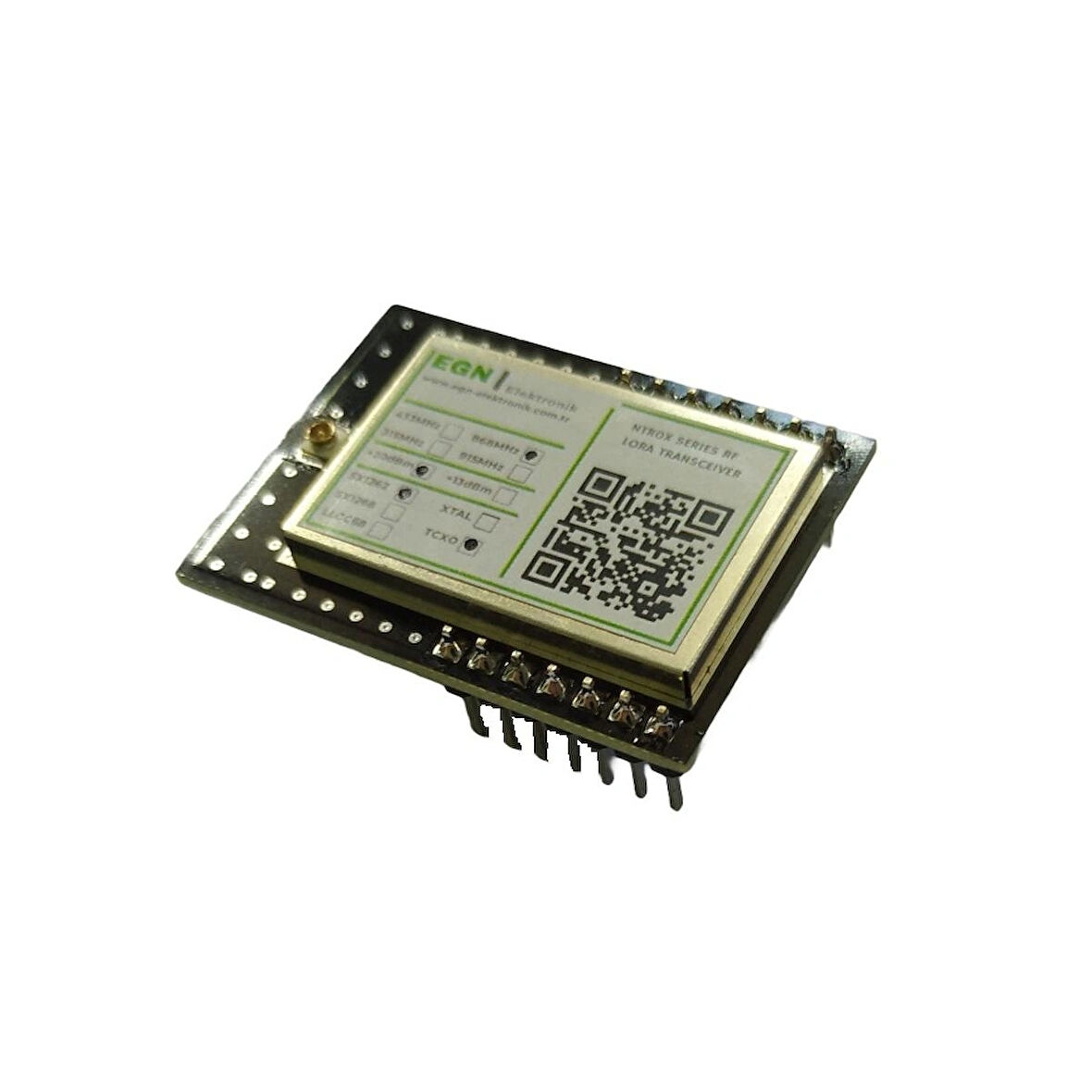 NTR09CSH4 433MHz RF LoRa Transceiver Modülü (SX1262, SAW Filtre, TCXO, RF Ekran, +20dBm, U.FL RF Konnektör)