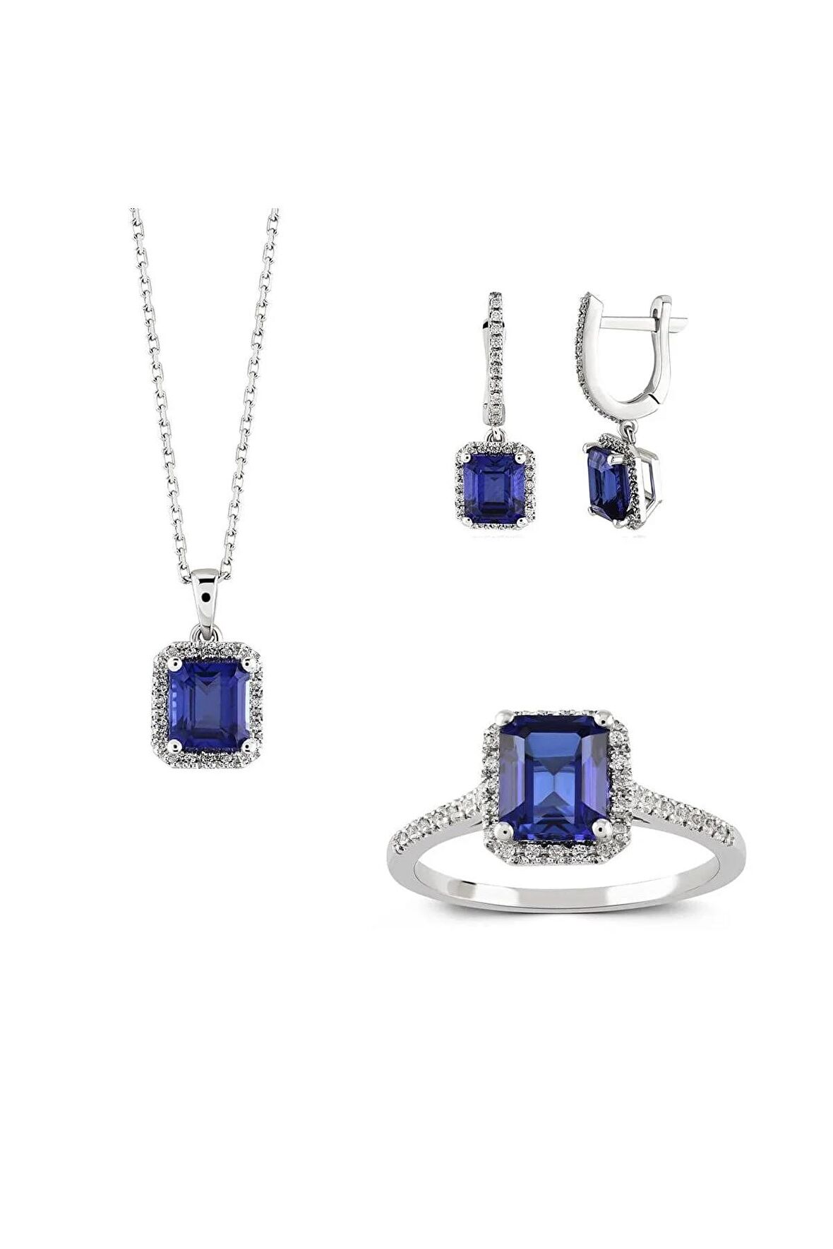 4.50 Karat Pırlanta Safir Set