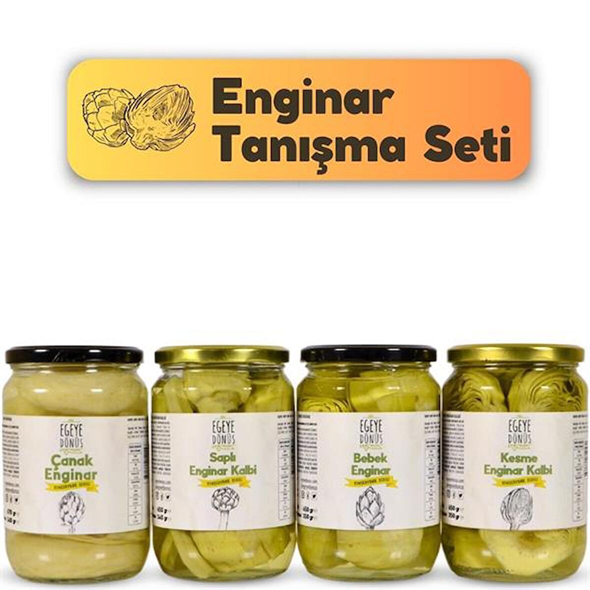 4'lü Enginar Ekonomik Tanışma Paketi - (Çanak Enginar, Kesme Enginar, Saplı Enginar, Bebek Enginar) 