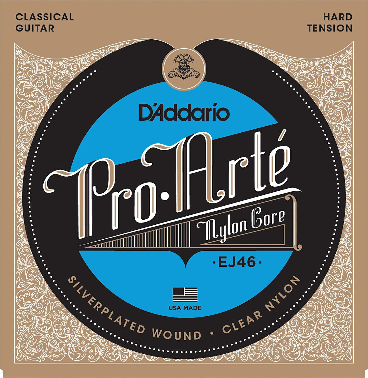 DADDARIO EJ46 PRO-ARTE KLASİK GİTAR TEL SETİ, SILVERPLATED WOUND, HARD TENSION