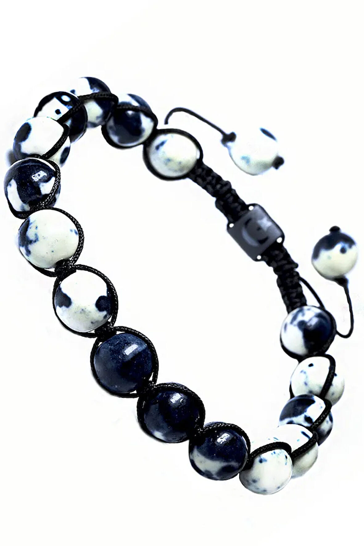 Sertifikalı Makrome Zebra Akik Taşı Bileklik