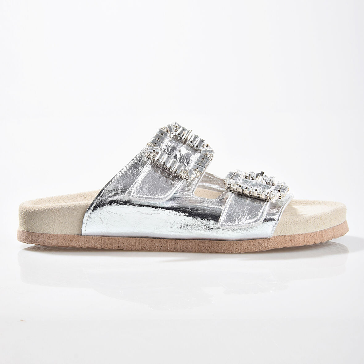 Zeyn 7759 Kadın Hakiki Deri Taşlı Terlik