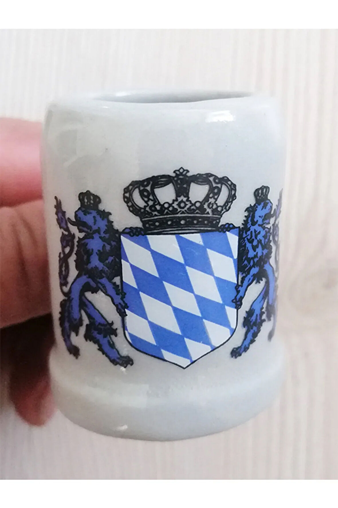 Vintage Minyatür Porselen Tankart Bira Bardağı 1 Adet