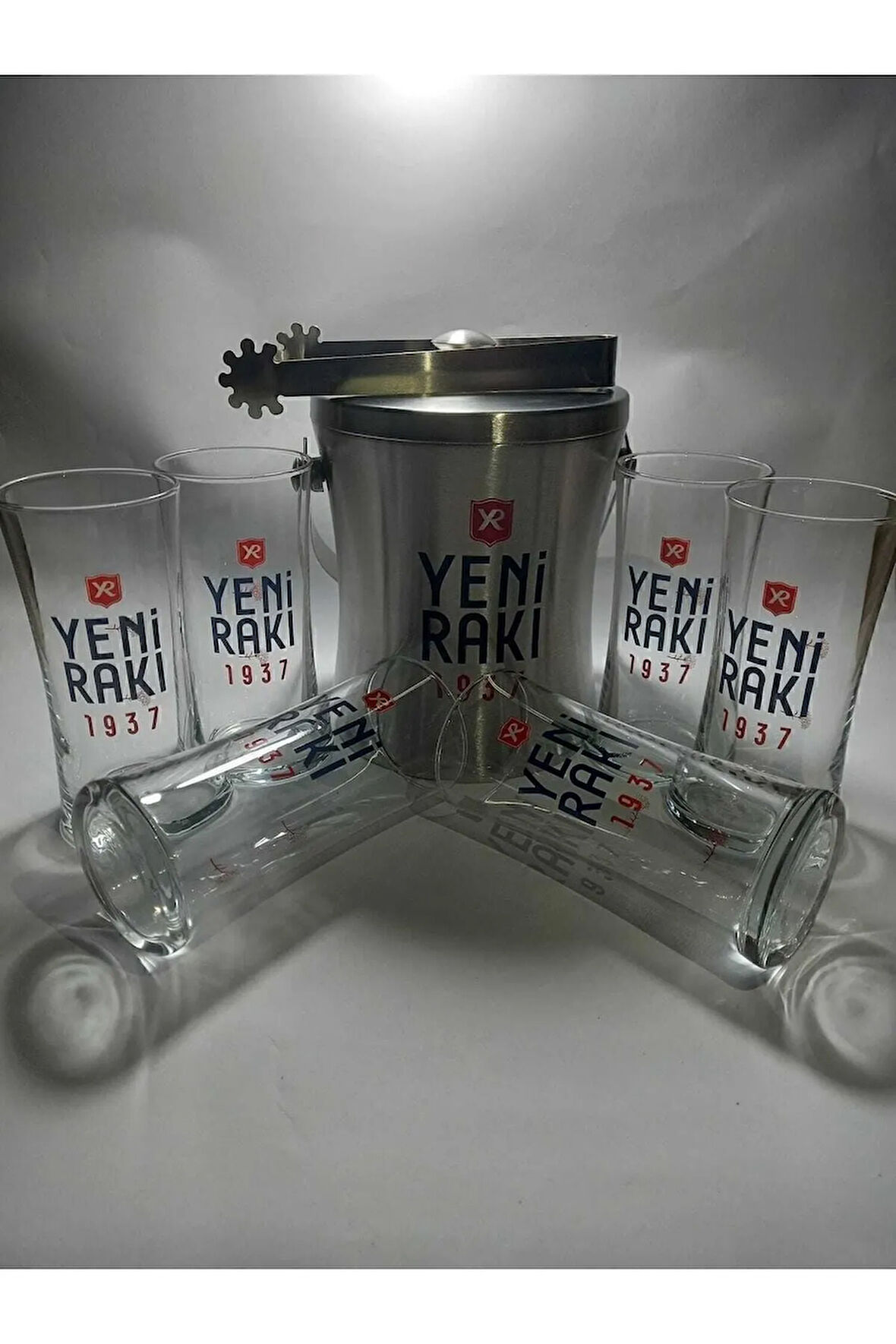 Rakı Bardağı 6 Adet Ve Buz Kovası