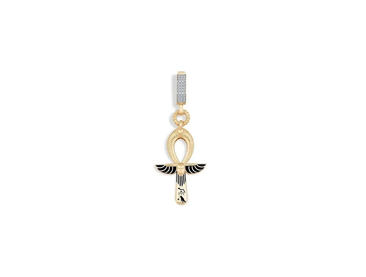 Altın Mineli Ankh Charm