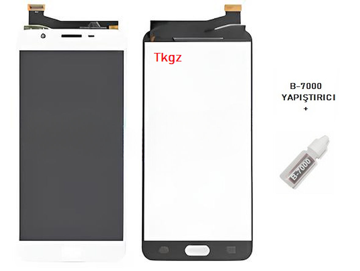 Samsung Galaxy J7 PRİME  - SM-G610F Lcd Ekran Dokunmatik Orijinal Kalite BEYAZ + B-7000