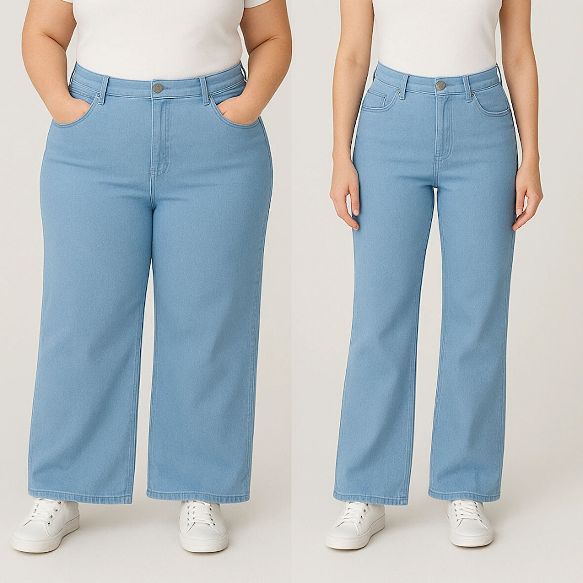 36-50 BEDEN ARALIĞI KADIN JEANS- GENİŞ PAÇA LİKRALI ESNEK KOT PANTOLON