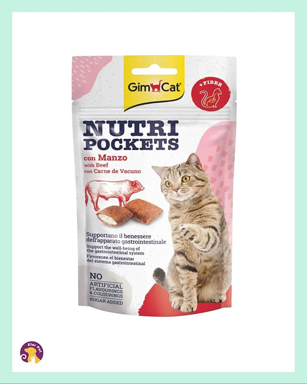 Gimcat Nutripockets Biftek ve Maltli Kedi Ödül 60GR