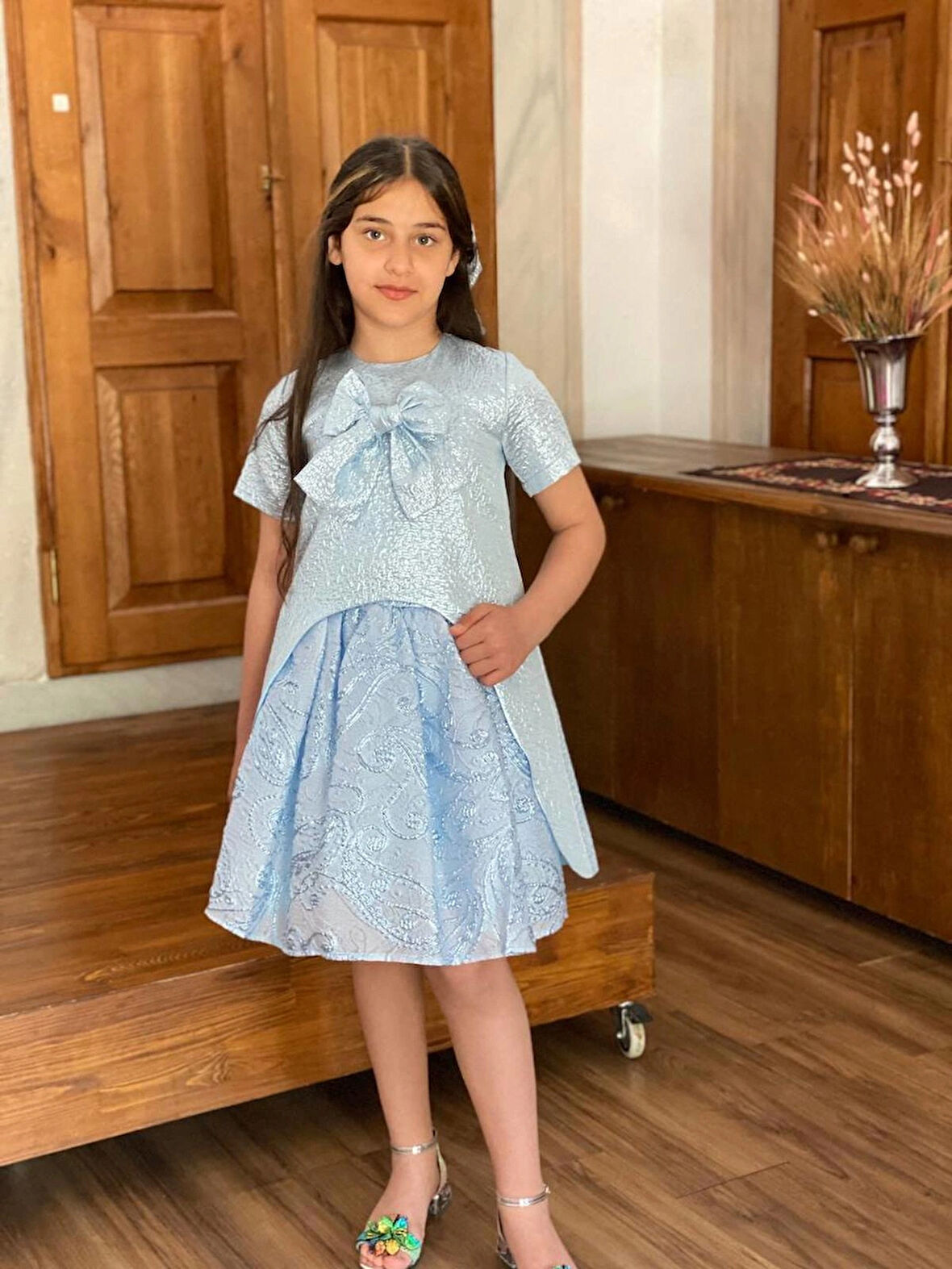 Kabarık Etekli Uzun Ceketli Kız Çocuk Abiye Takım