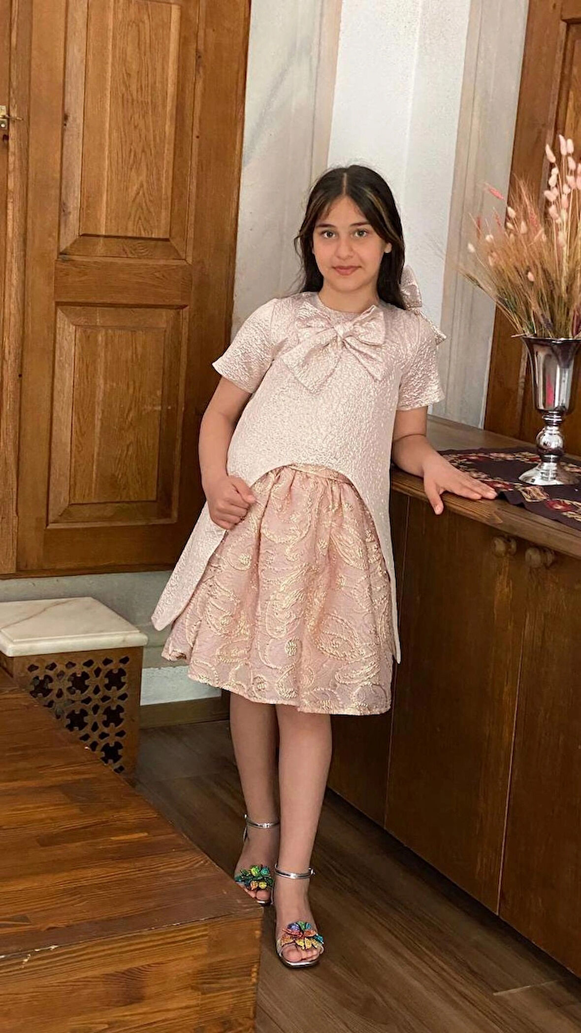 Kabarık Etekli Uzun Ceketli Kız Çocuk Abiye Takım