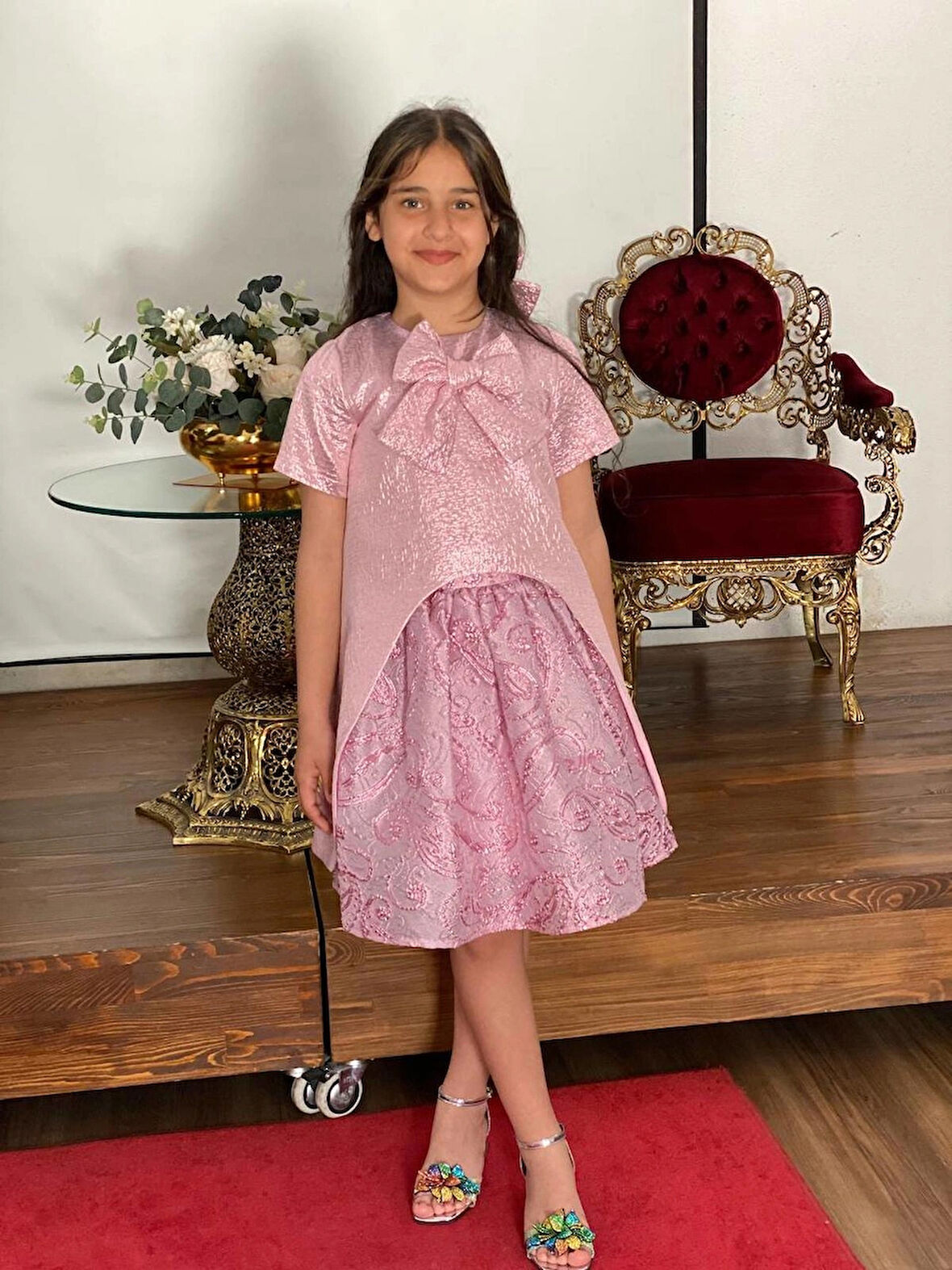 Kabarık Etekli Uzun Ceketli Kız Çocuk Abiye Takım