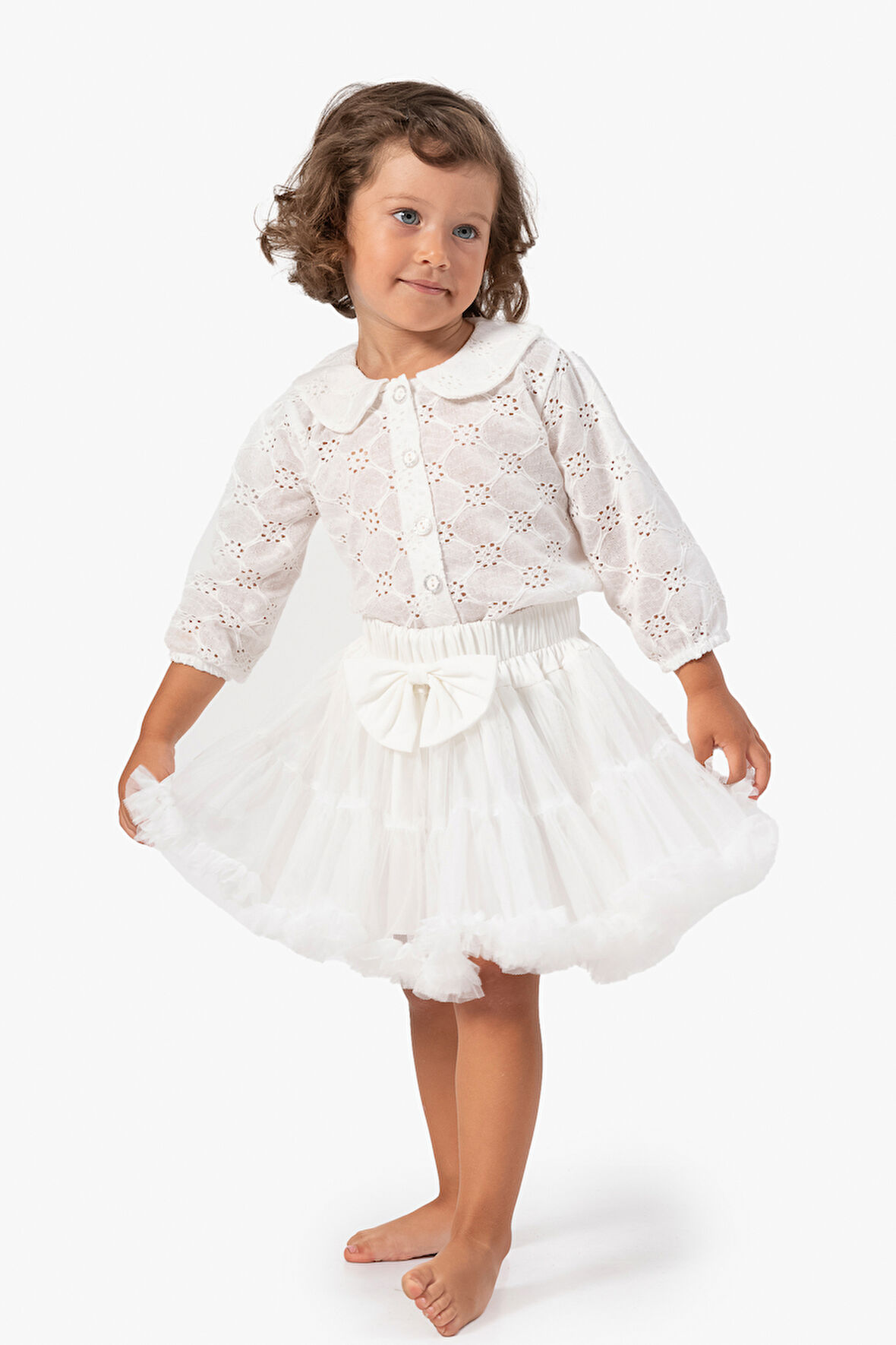 Kız Bebek Etek Kız Çocuk Etek Doğum Günü Parti Düğün Tütü Tütülü Tüllü Fiyonklu Astarlı Etek 