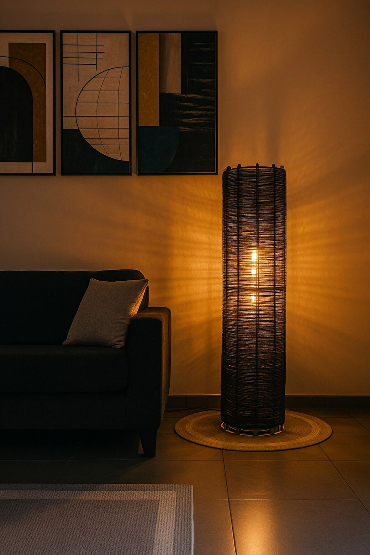 Bohem,Ahşap,Rustik,Modern,Doğal El Yapımı Lambader 135*32