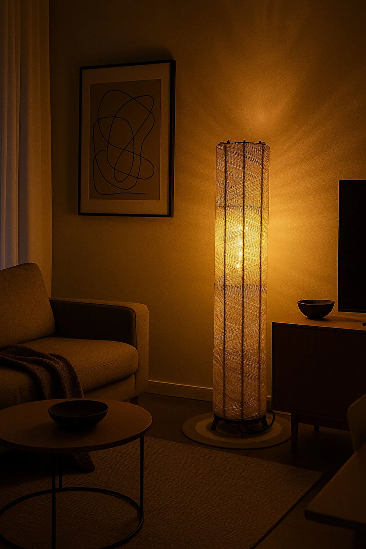 Bohem,Ahşap,,Doğal El Yapımı Lambader 135*32