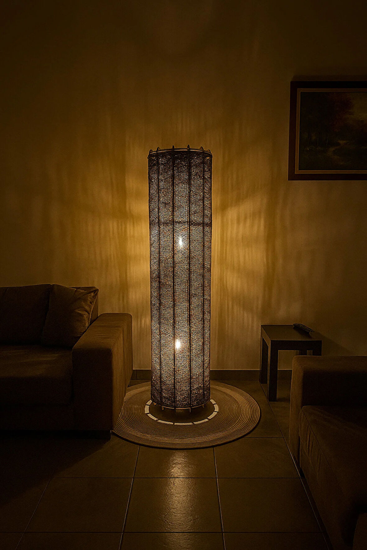 Bohem,Ahşap,Jüt,Hasır,Doğal Lambader 135*32