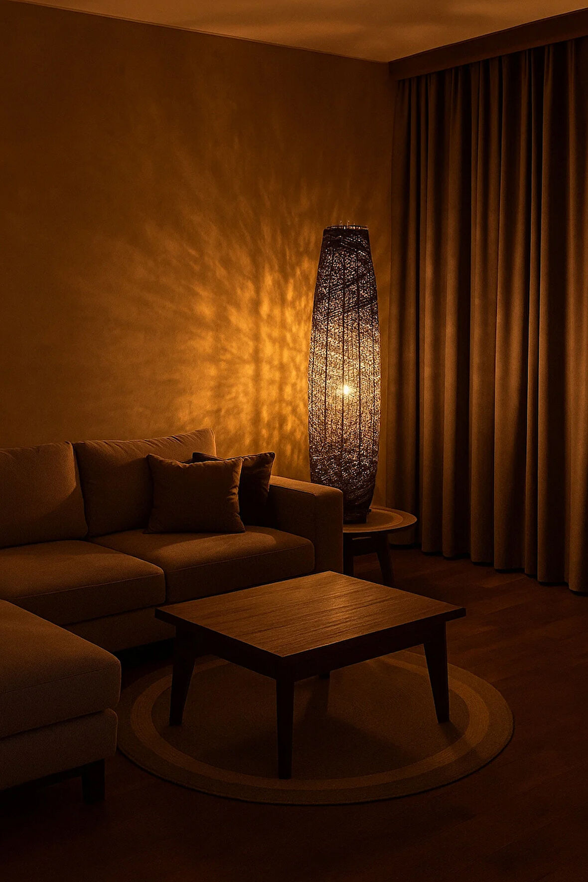 Bohem,Ahşap,Modern,Rustik,Doğal El Yapımı Lambader 125*32