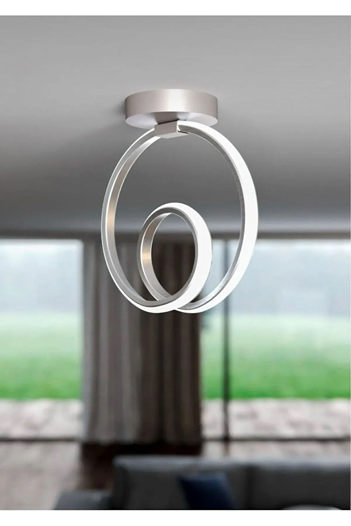 Elegant Model Plafonyer Krom Kaplama Led Avize Oturma Odası Çocuk Odası Koridor Beyaz Işık