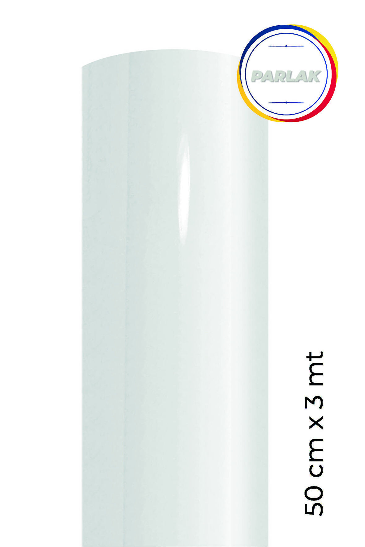 Parlak Beyaz Yapışkanlı Kaplama Folyosu 50 CM  X 3 MT