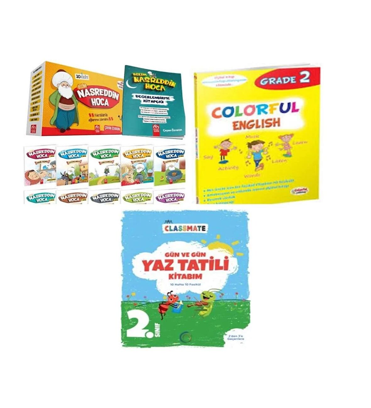 2. Sınıf Bizim Nasreddin Hoca Hikaye Serisi + Colorful English 2 Ve Gün Ve Gün Yaz Tatili Kitabım