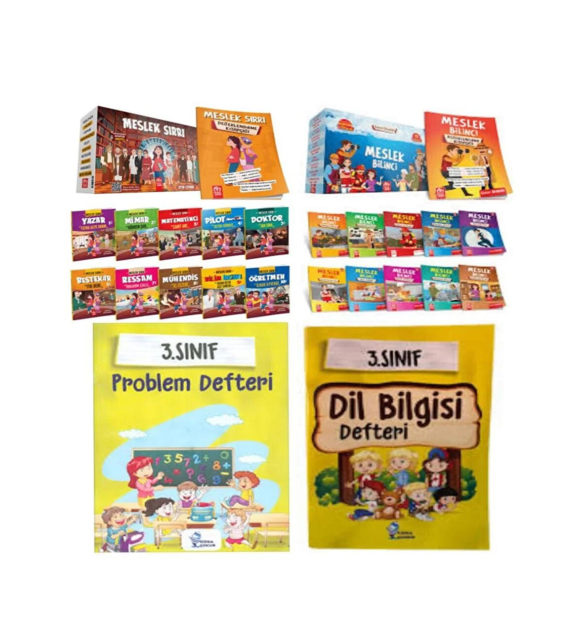 3 ve 4. Sınıf Meslek Sırrı Hikaye+Meslek Bilinci Hikaye Serisi Ve Problem Ve Dil Bilgisi Defteri 