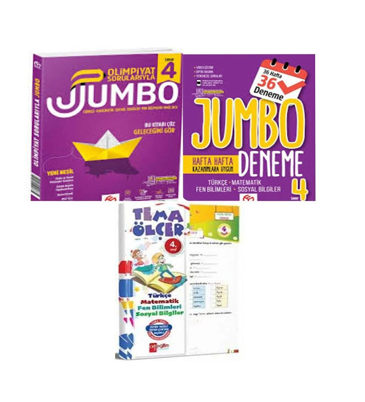 4. Sınıf Olimpiyat Sorularıyla Jumbo Soru Bankası + Tüm Dersler Deneme  Ve Yaprak Test