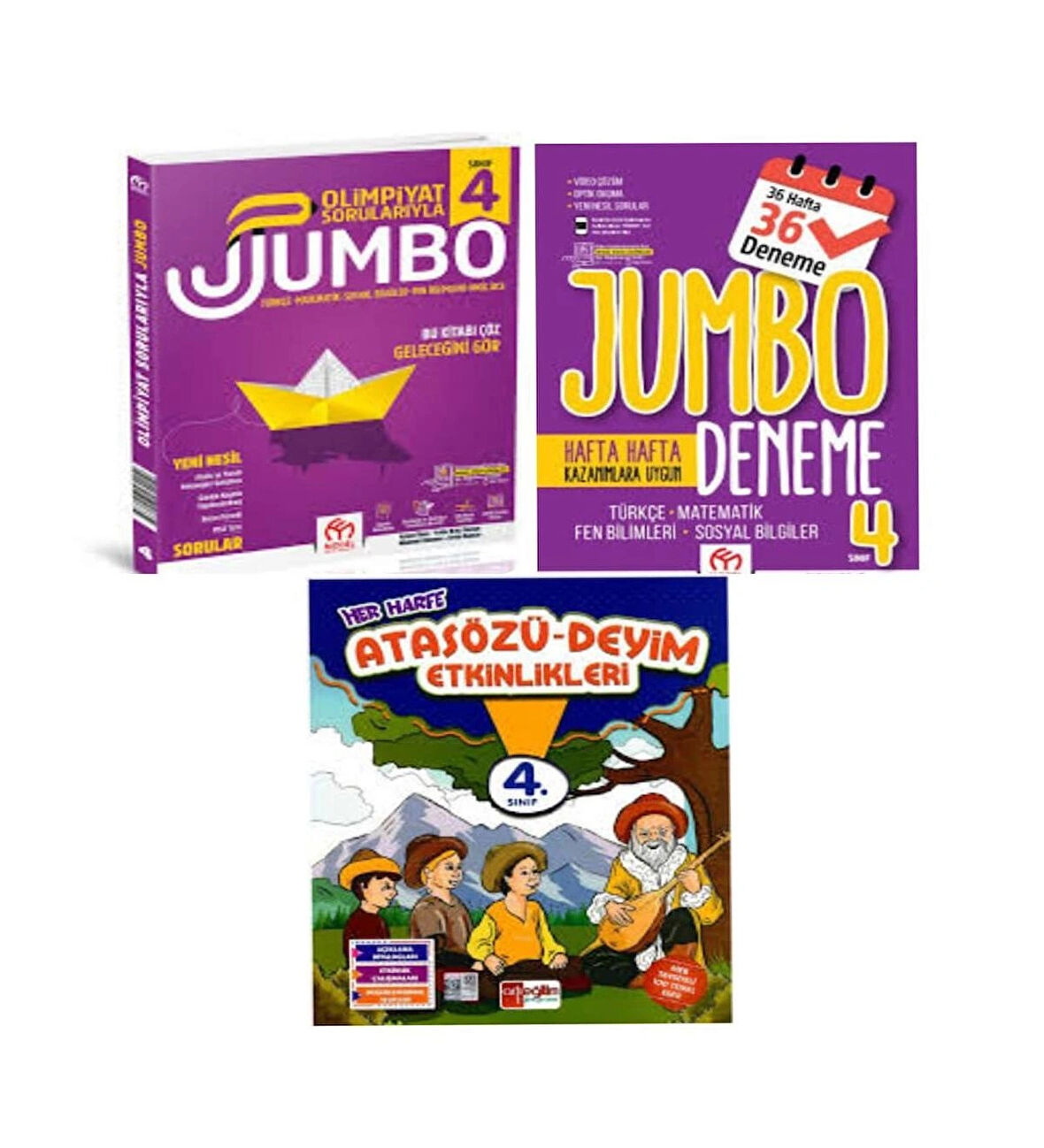 4.Sınıf Olimpiyat Sorularıyla Jumbo Soru Bankası+Tüm Dersler Deneme Ve Atasözü Deyimler