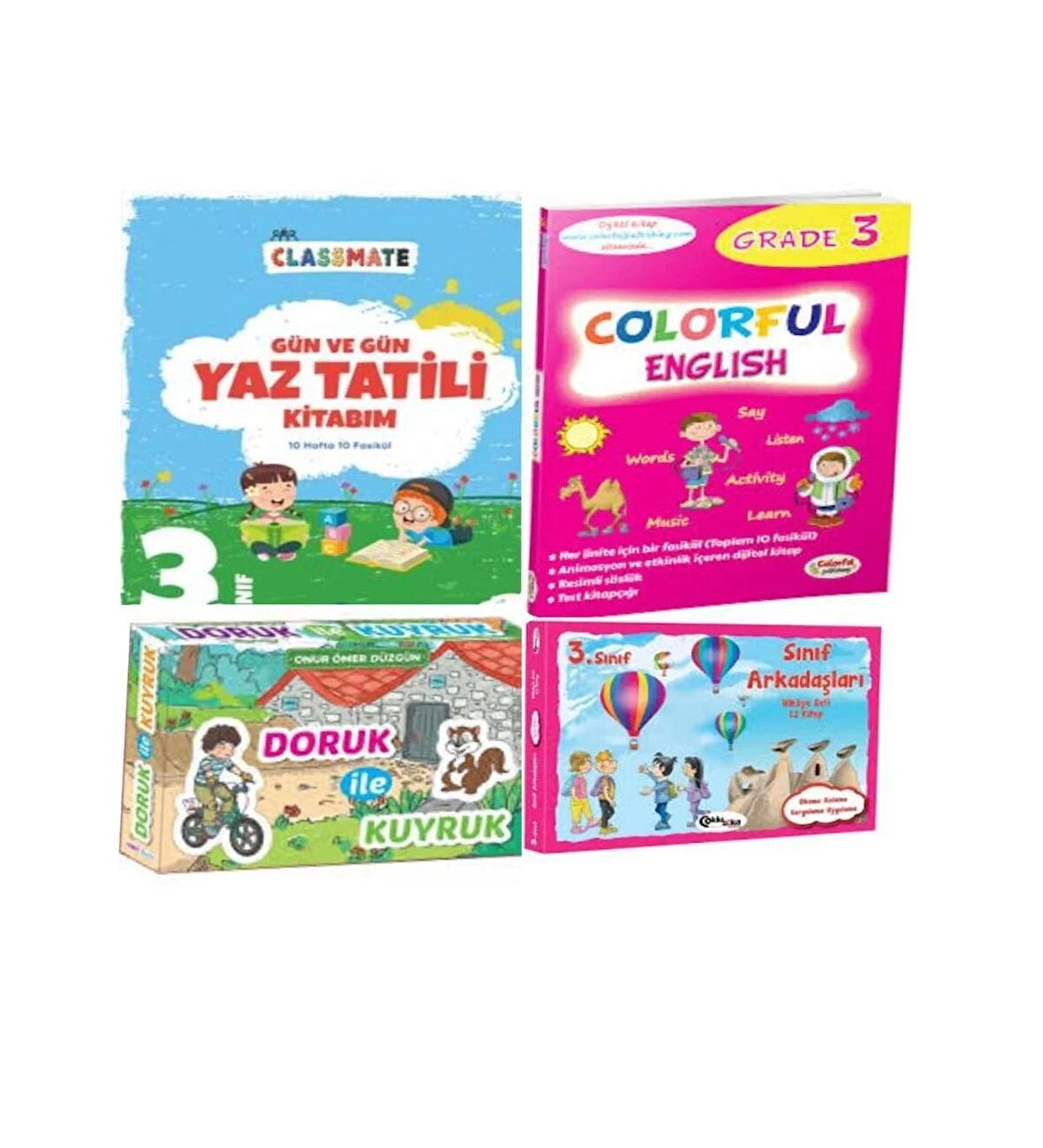 3. Sınıf Gün Ve Gün Yaz Tatili Kitabım+Sınıf Arkadaşları Hikaye + Doruk ile Kuyruk Ve Colorful Englısh Grade 3