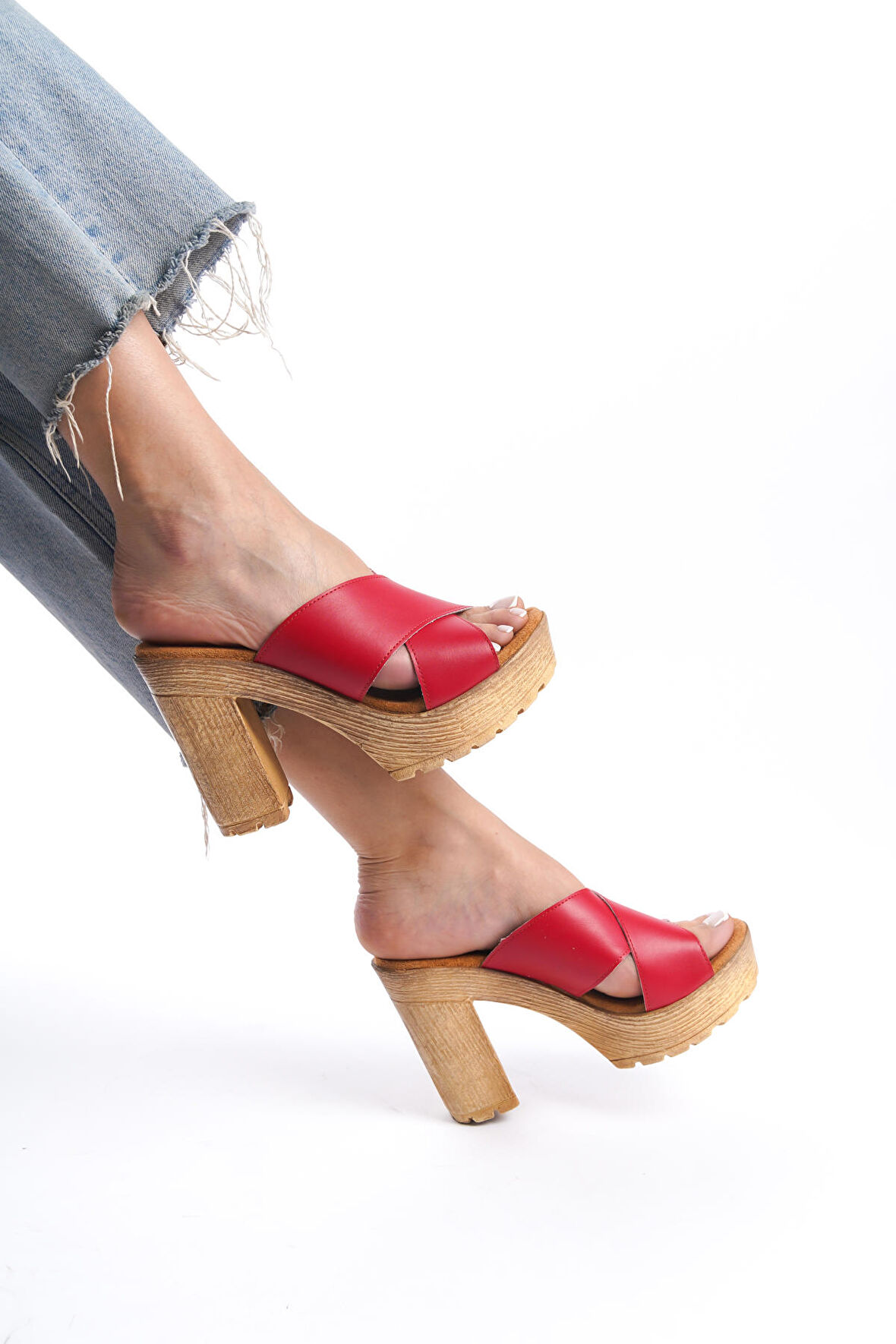 Elina Çapraz Platform Topuklu Terlik