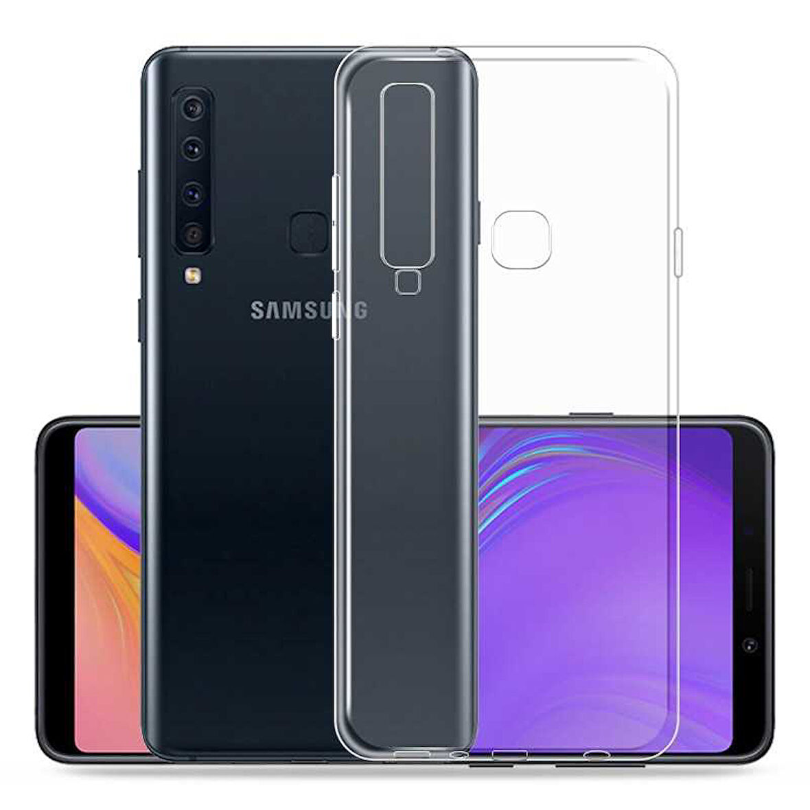 Samsung Galaxy A9 2018 Uyumlu kamera korumalı Yumuşak Dokulu ve Şık Koruma Şeffaf Kılıf