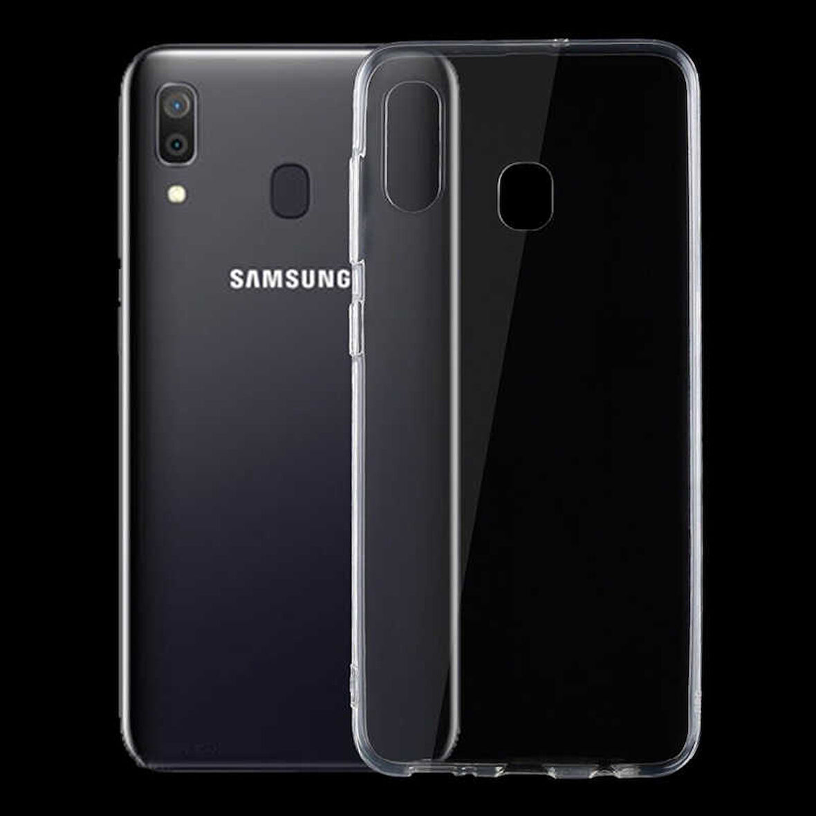 Samsung Galaxy A20 Uyumlu kamera korumalı Yumuşak Dokulu ve Şık Koruma Şeffaf Kılıf