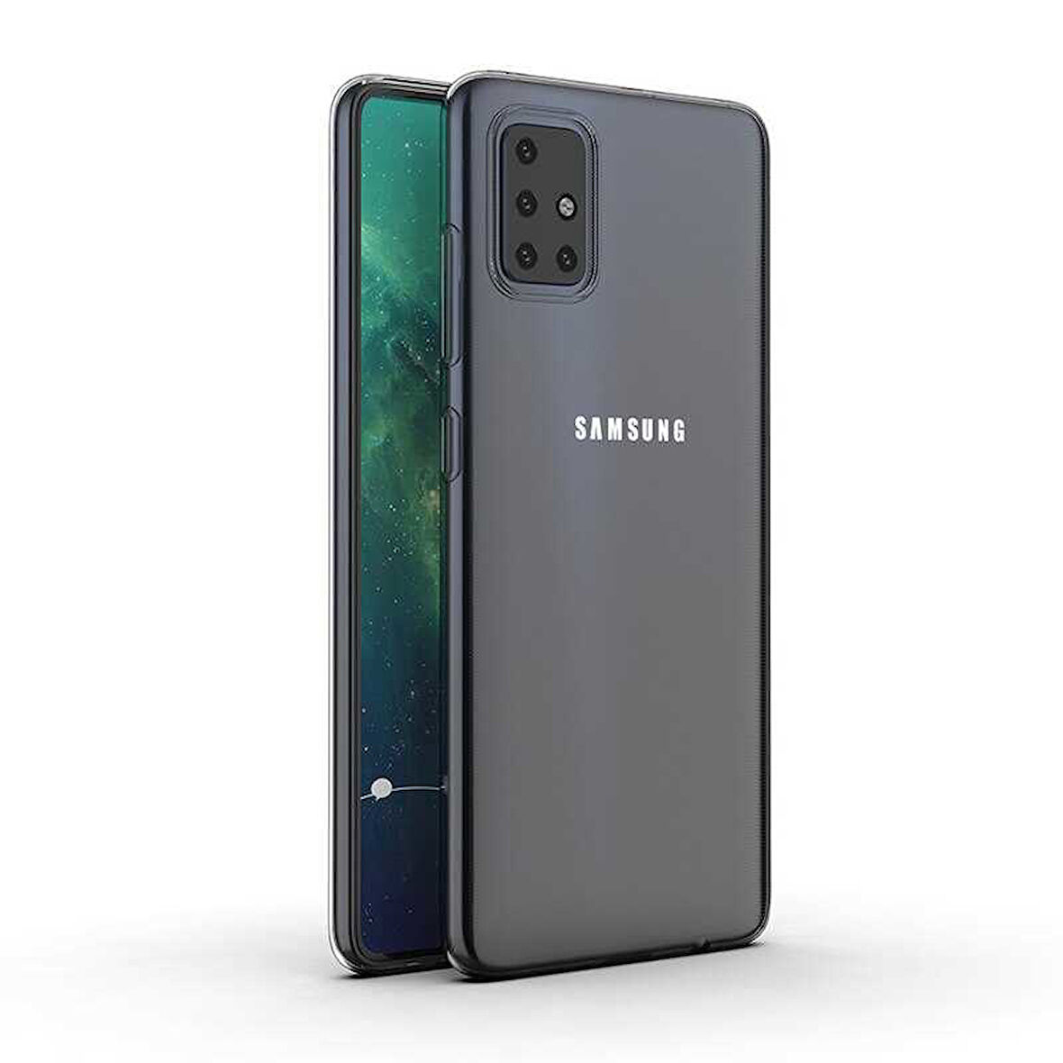 Samsung Galaxy A71 Uyumlu kamera korumalı Yumuşak Dokulu ve Şık Koruma Şeffaf Kılıf