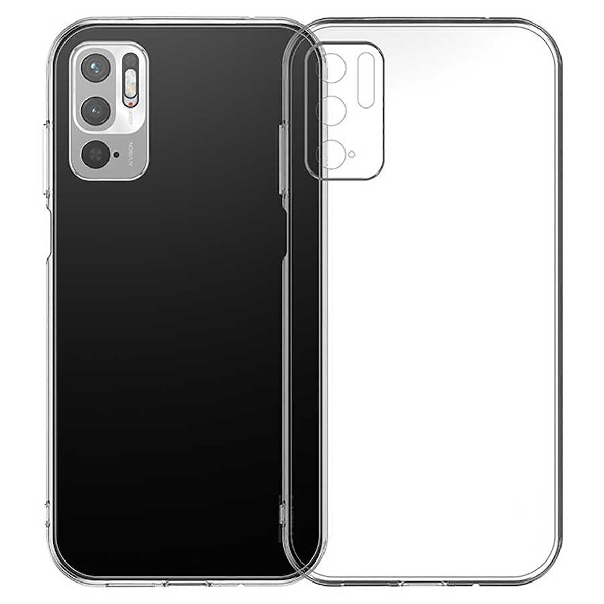 Xiaomi Poco M3 Pro Uyumlu kamera korumalı Yumuşak Dokulu ve Şık Koruma Şeffaf Kılıf