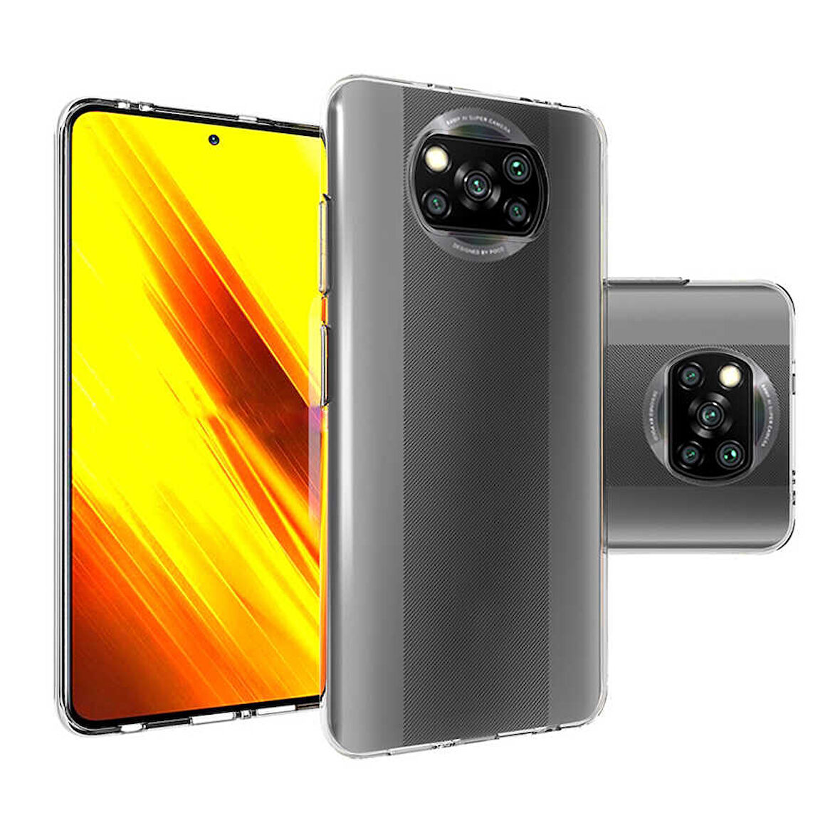 Xiaomi Poco X3 Uyumlu kamera korumalı Yumuşak Dokulu ve Şık Koruma Şeffaf Kılıf