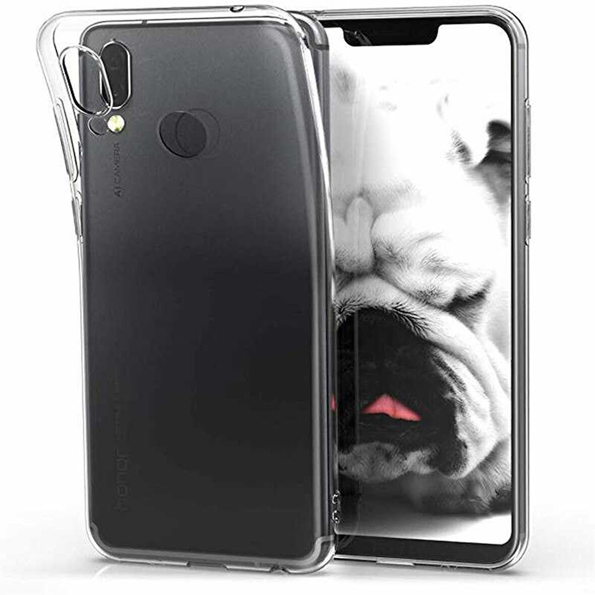 Huawei Honor Play Uyumlu kamera korumalı Yumuşak Dokulu ve Şık Koruma Şeffaf Kılıf