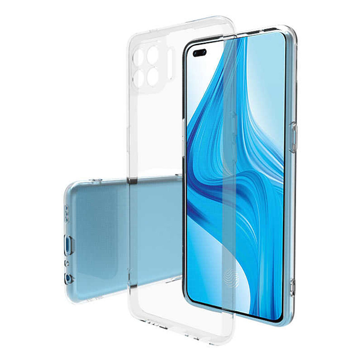 Oppo Reno 4 Lite Uyumlu kamera korumalı Yumuşak Dokulu ve Şık Koruma Şeffaf Kılıf