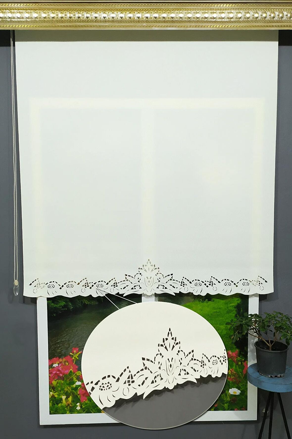 ELİFPERDEONLİNE AVANGART LAZER KESİM STOR PERDE