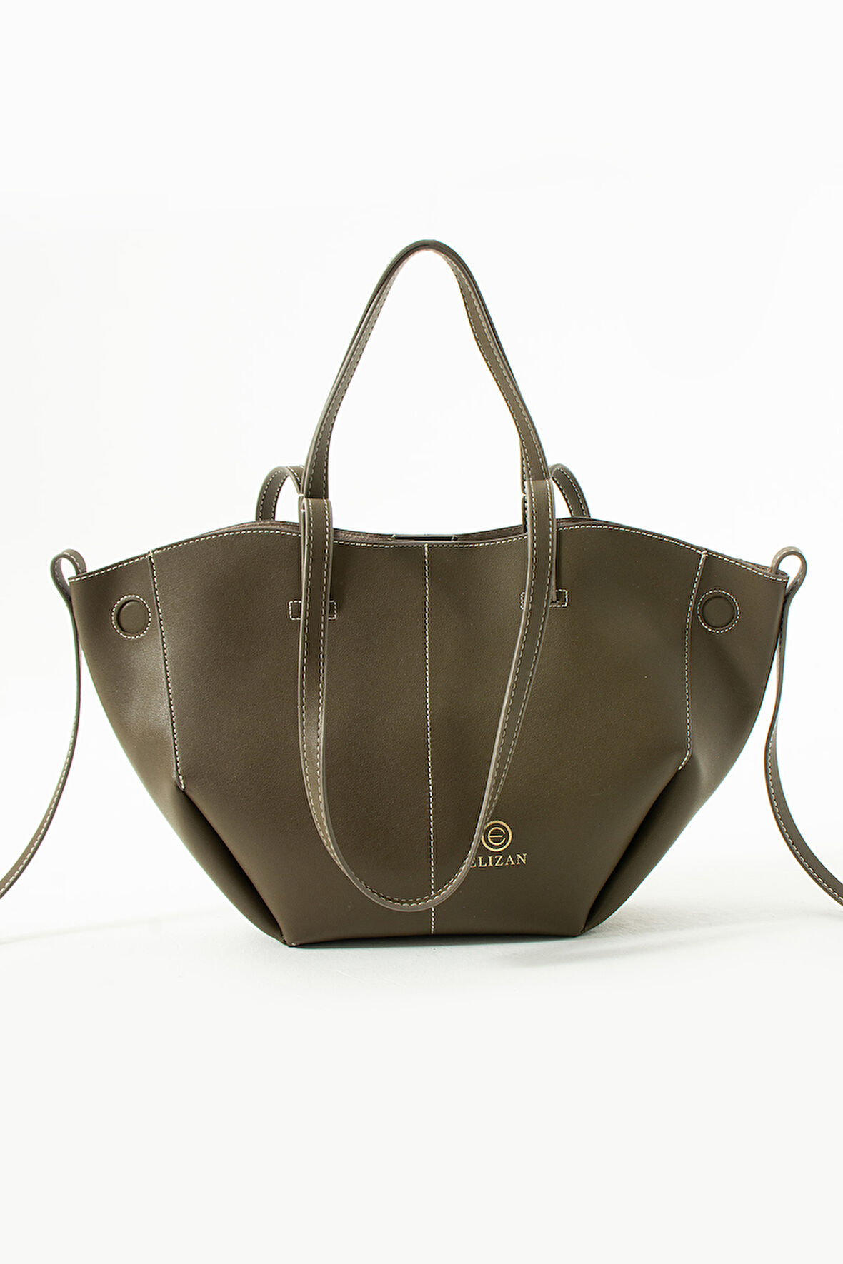 Elizan Kısa ve Uzun Askılı Cüzdanlı Haki Omuz Çantası