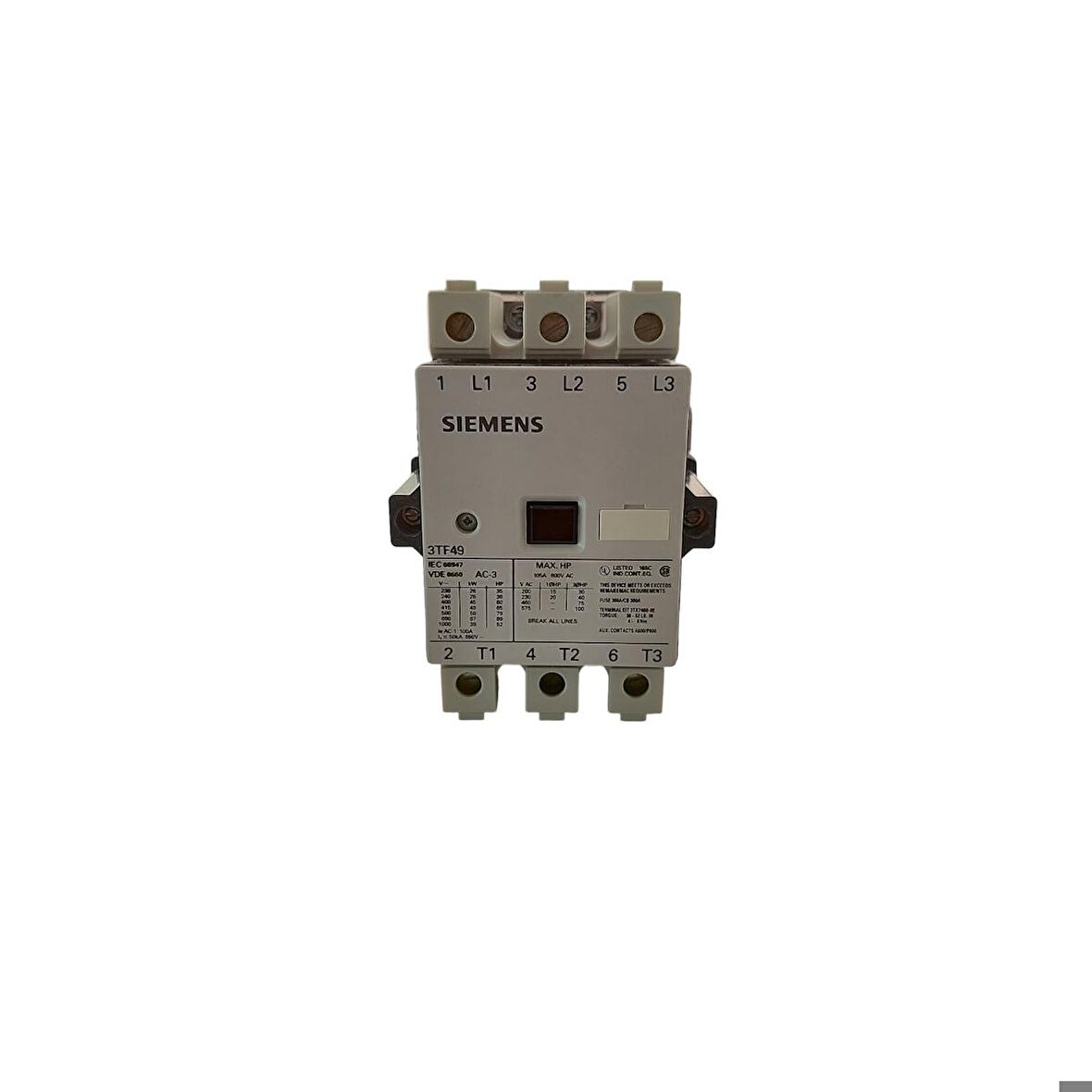 SİEMENS 3Tf4922-0Ap0 55Kw 85A Üç Fazlı Güç Kontaktörü 230V Ac 2No+2Nc Boy 4