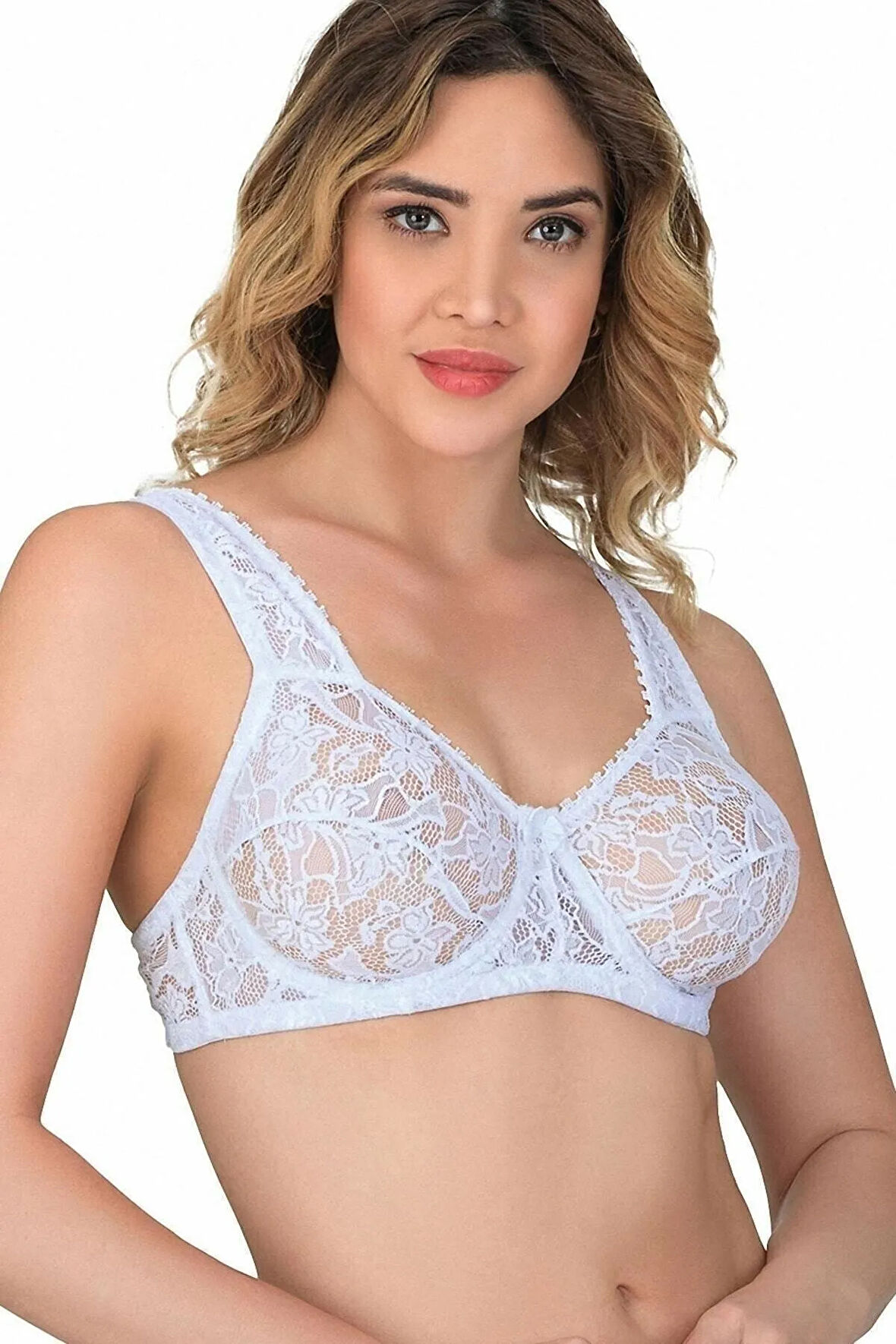 Ekru Balenli Dantelli Toparlayıcı Sütyen