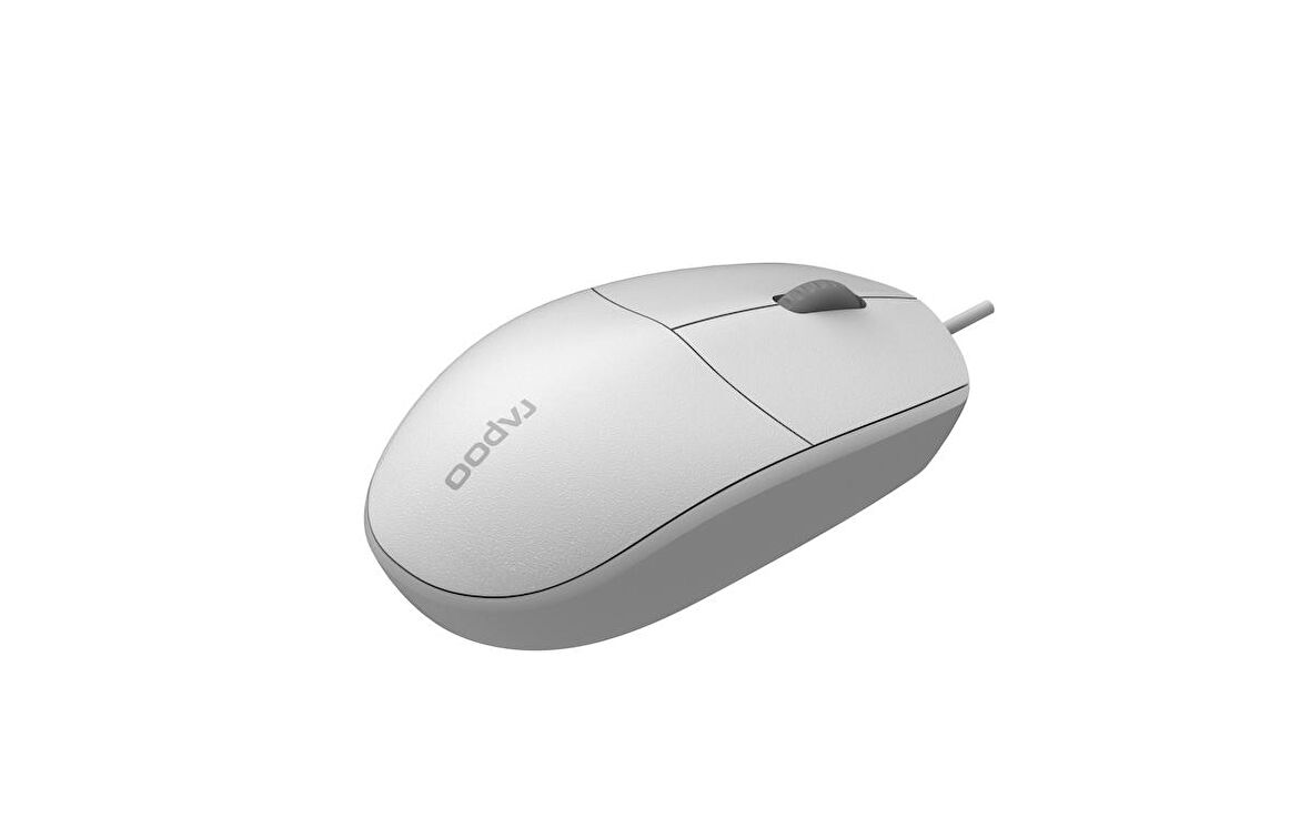 Rapoo 18102-RP N100 1600DPI Her Iki El Ile Kullanılabilen USB Beyaz Mouse