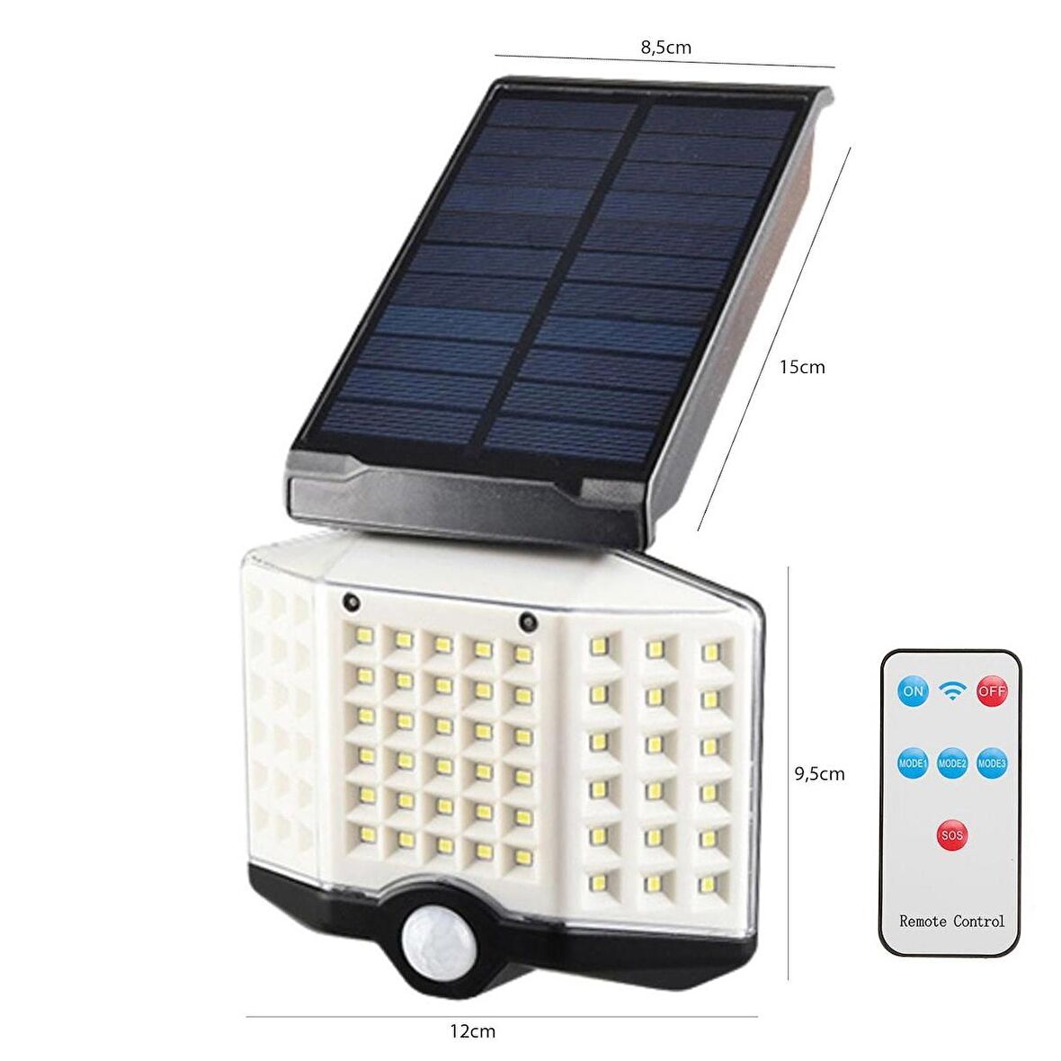 SİLVER TOSS GÜNEŞ ENERJİLİ SOLAR AYDINLATMA LAMBASI SENSÖRLÜ 66LED ST-66B