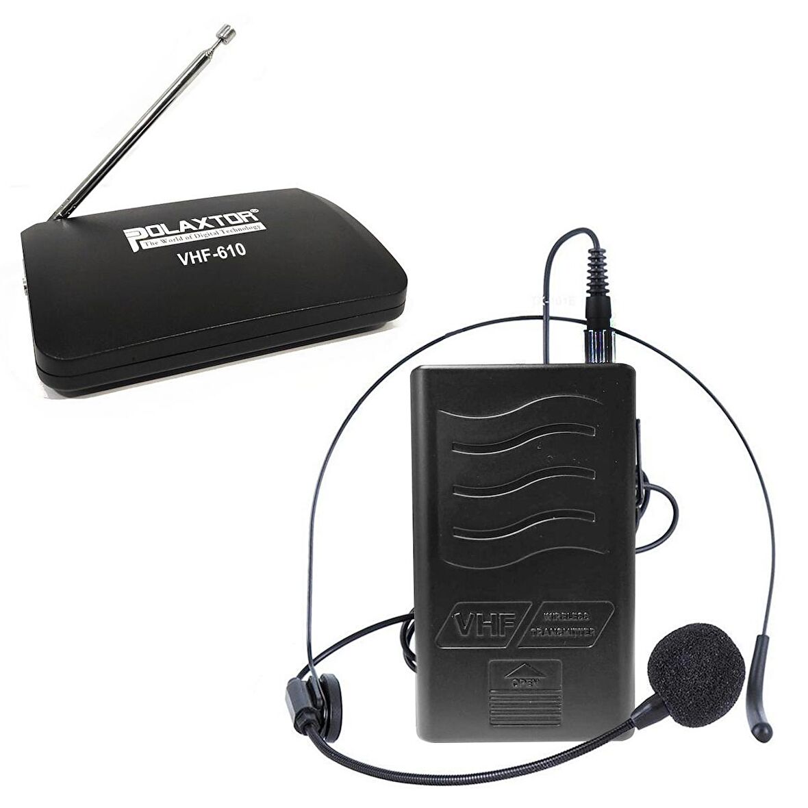 POLAXTOR KABLOSUZ YAKA MİKROFONU VE HEADSET VHF-610