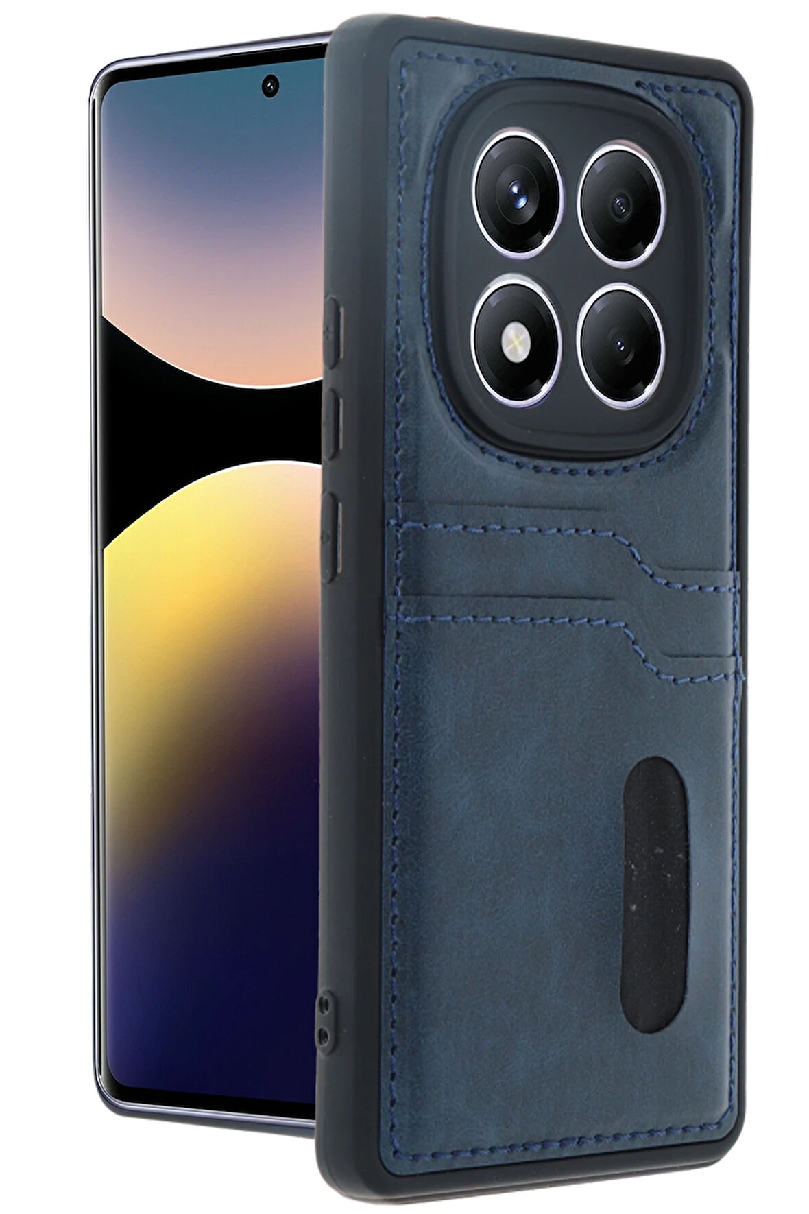 Teleplus Xiaomi Redmi Note 14 Pro Plus Kılıf Kartlıklı Slots PU Deri Sara Kapak