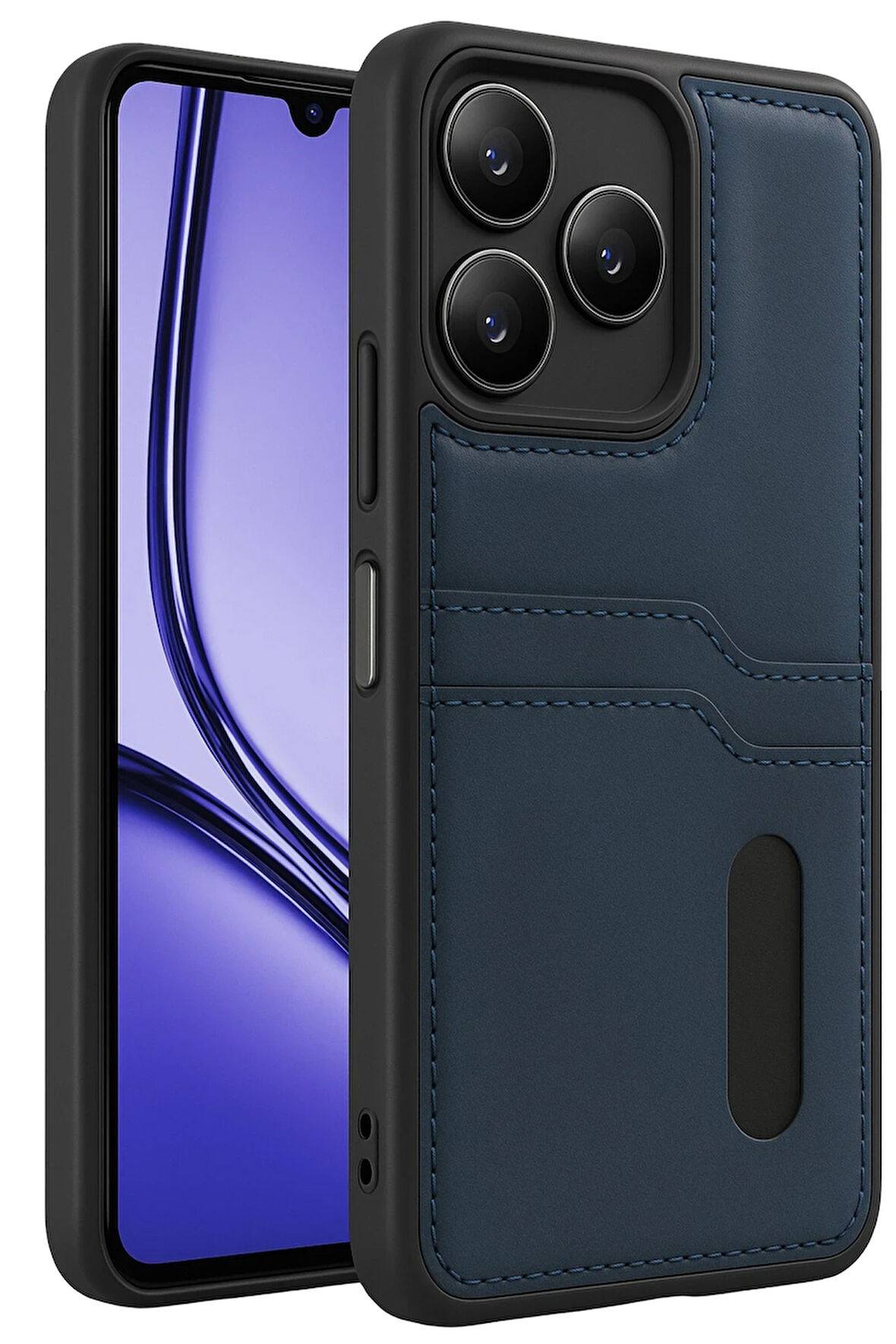 Teleplus Realme Note 50 Kılıf Kartlıklı Slots PU Deri Sara Kapak