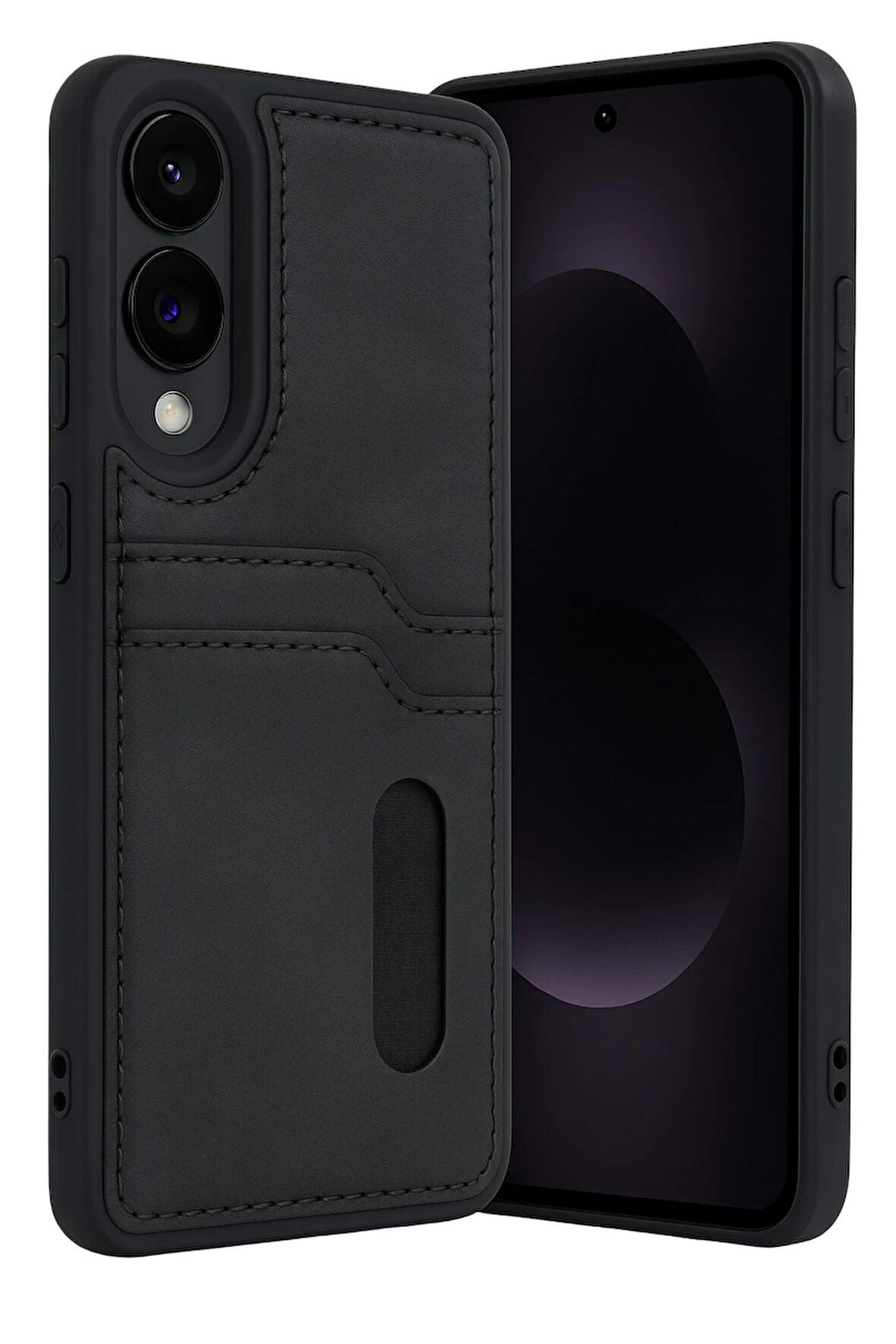 Teleplus Samsung Galaxy S25 Edge Kılıf Kartlıklı Slots PU Deri Sara Kapak