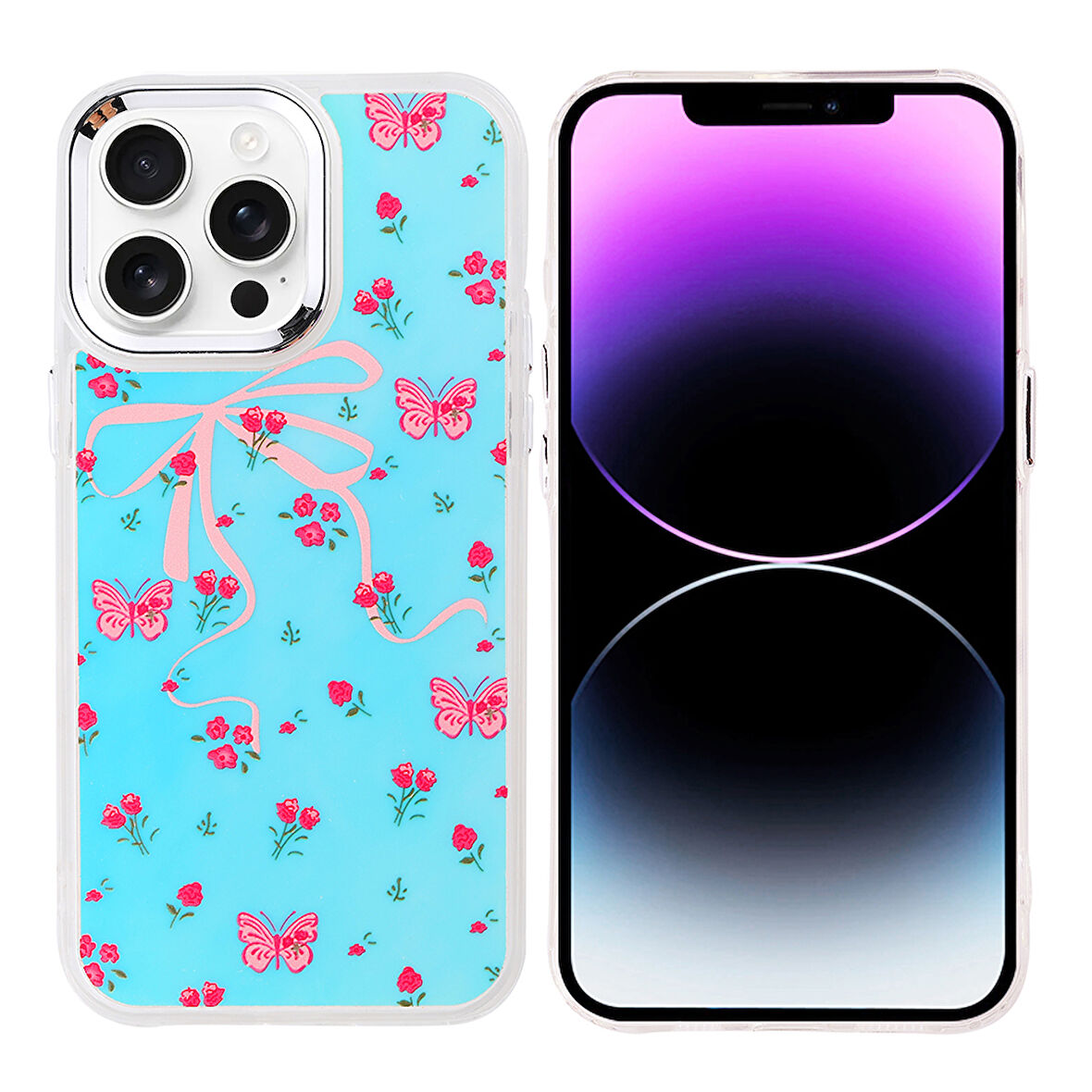 Teleplus iPhone 14 Pro Max Kılıf Hadra Lüx Desenli Kapak